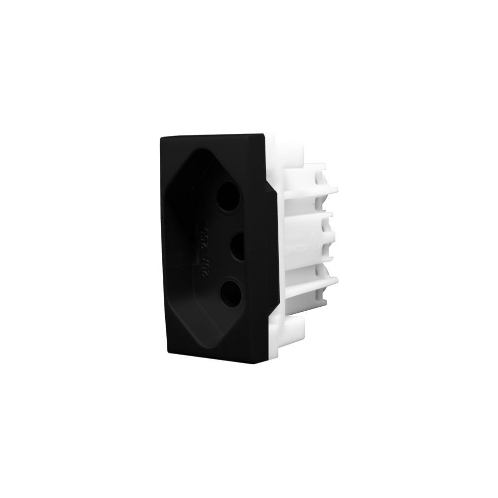 Tomada 2P E T 20A Ip Class Preto Ebano Fosco Alumbra
