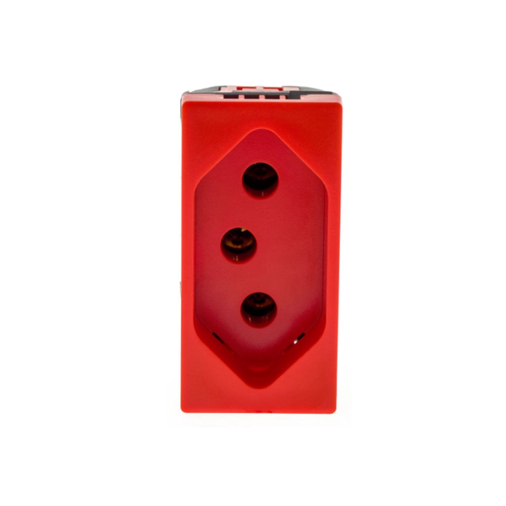 Módulo De Tomada 2pt 20A/250V 4,8mm Vermelha 615079vm Pial Plus Legrand