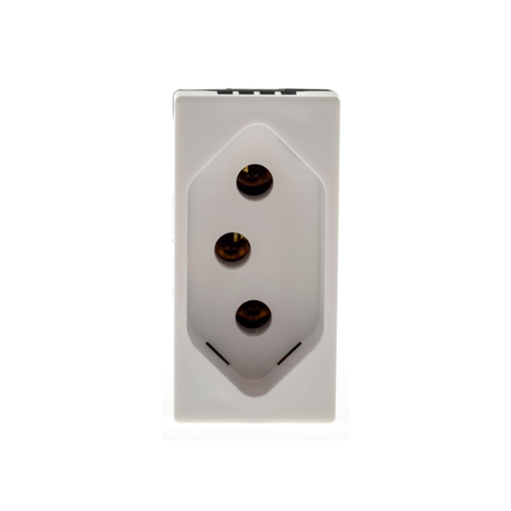 Módulo De Tomada 2pt 10A/250V 4mm 1m Branco Acetinado 615040bc Pial Plus Legrand