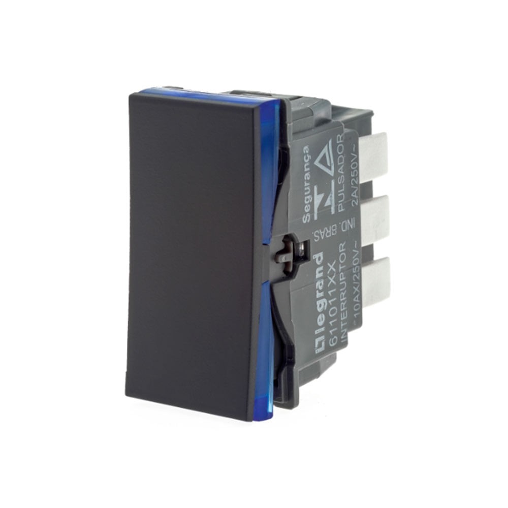 Módulo Interruptor Paralelo 10A/250V Preto Acetinado 611011pt Pial Plus Legrand