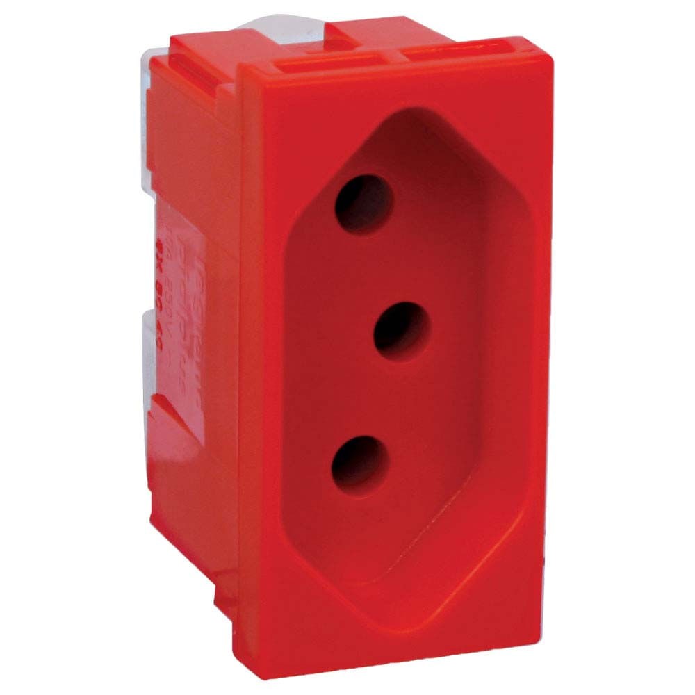 Módulo De Tomada 2pt 20A/250V 4,8mm Vermelha 615079 Pial Plus Legrand