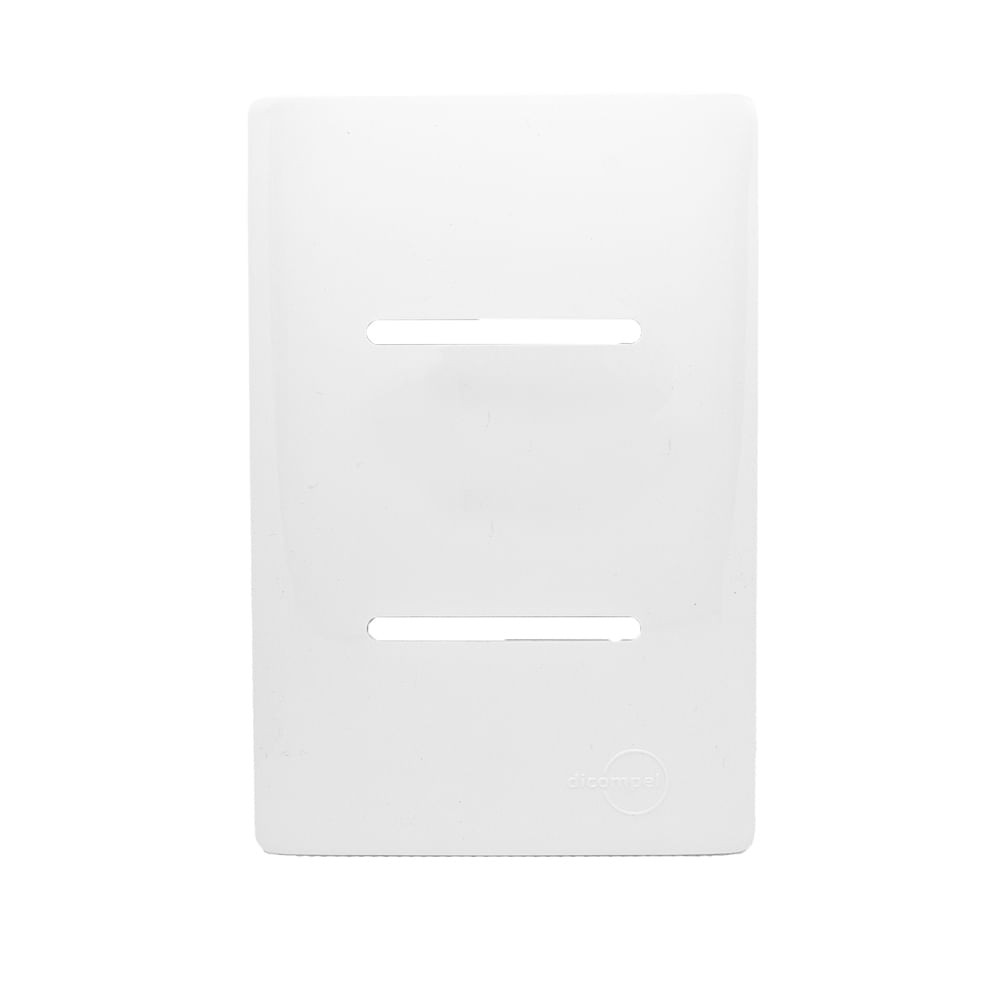 Placa 4X2 2 Interruptores Horizontal Com Suporte Branco Novara Dicompel