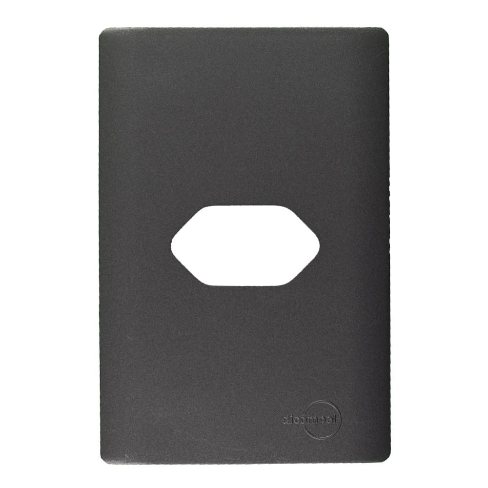Placa 4x2 1 Posto Horizontal Com Suporte Preto Novara Dicompel