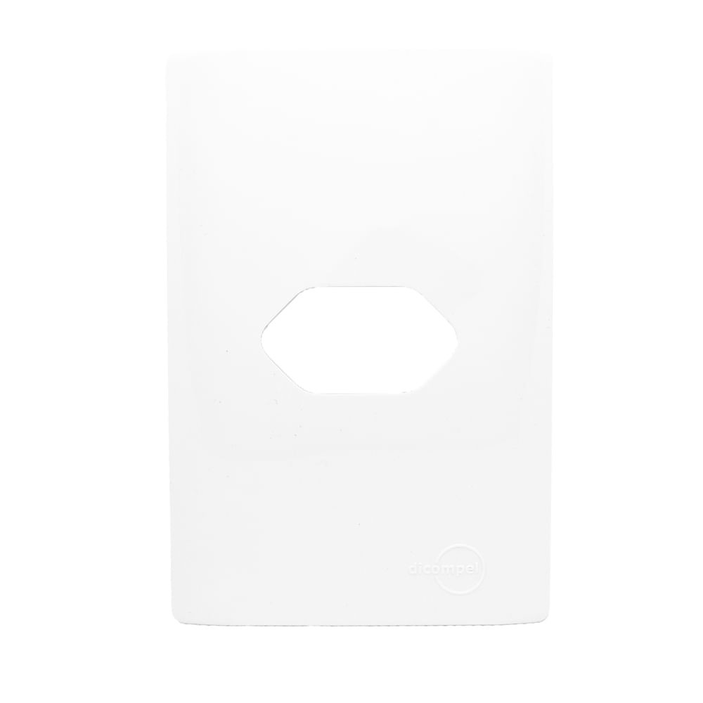 Placa 4x2 Tomada Horizontal Com Suporte Branca Novara Dicompel