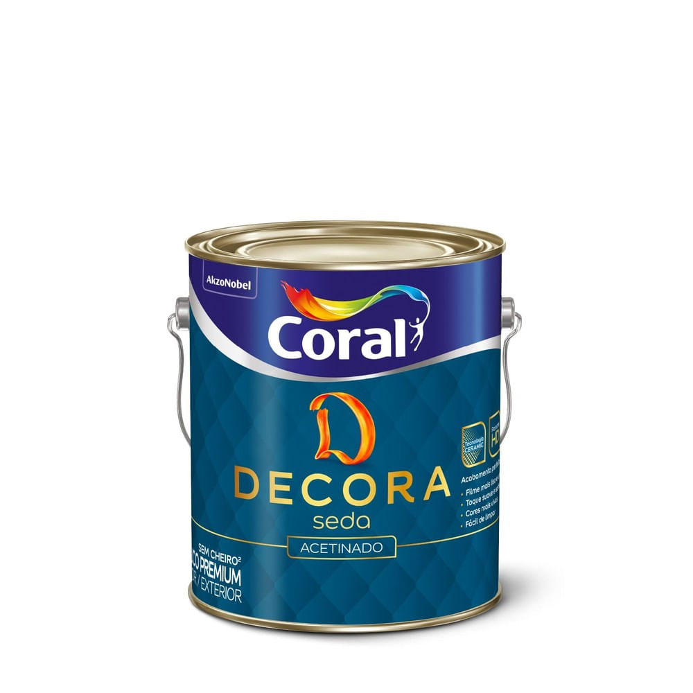 Tinta Acrílica Decora Seda Acetinado Papel Picado 3,6L Coral