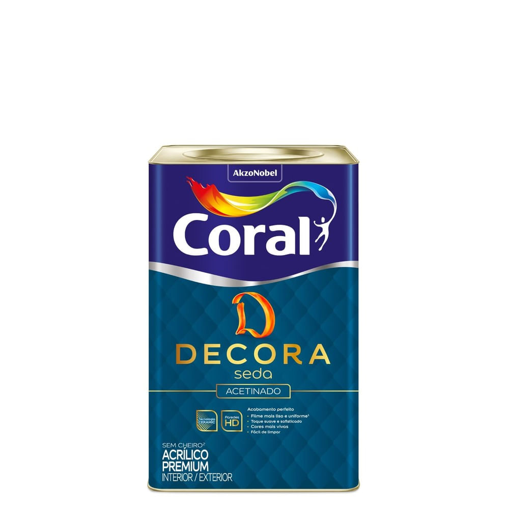 Tinta Acrílica Decora Seda Acetinado Papel Picado 18L Coral