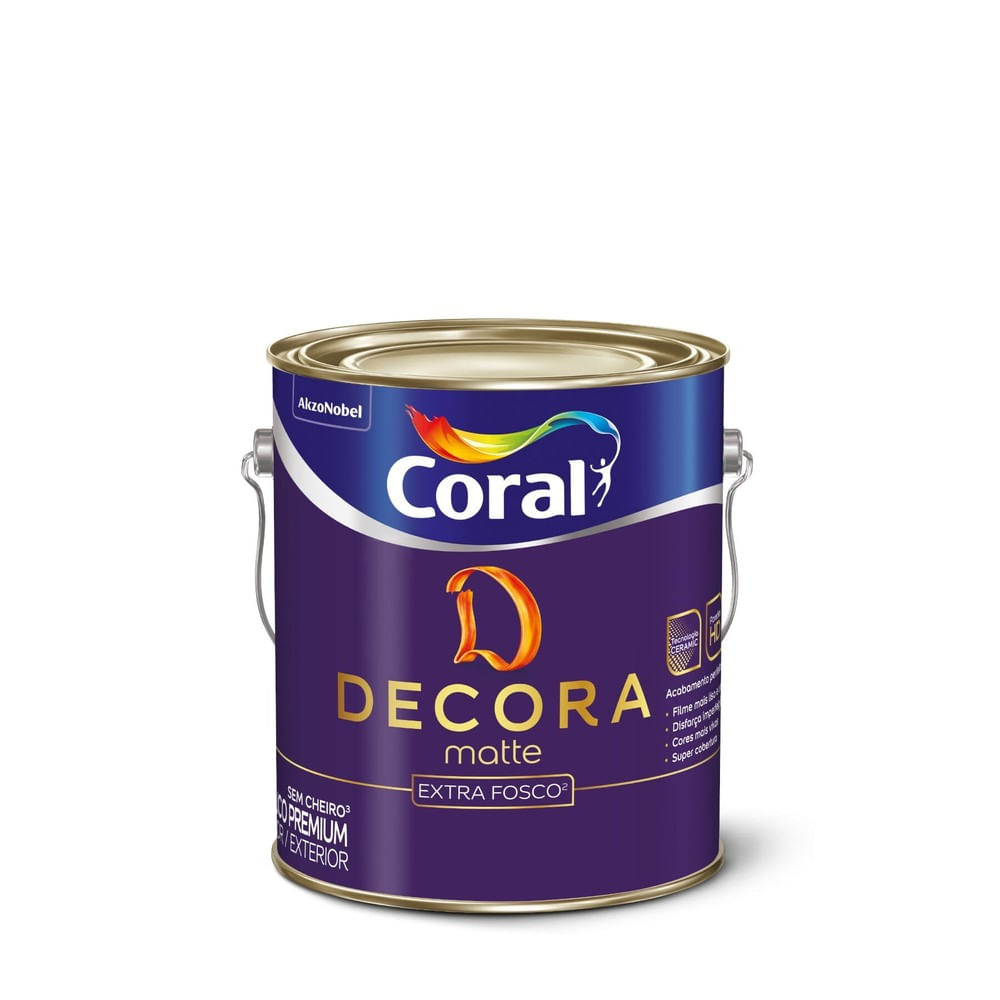 Tinta Acrílica Decora Matte Extra Fosco Crômio 3,6L Coral