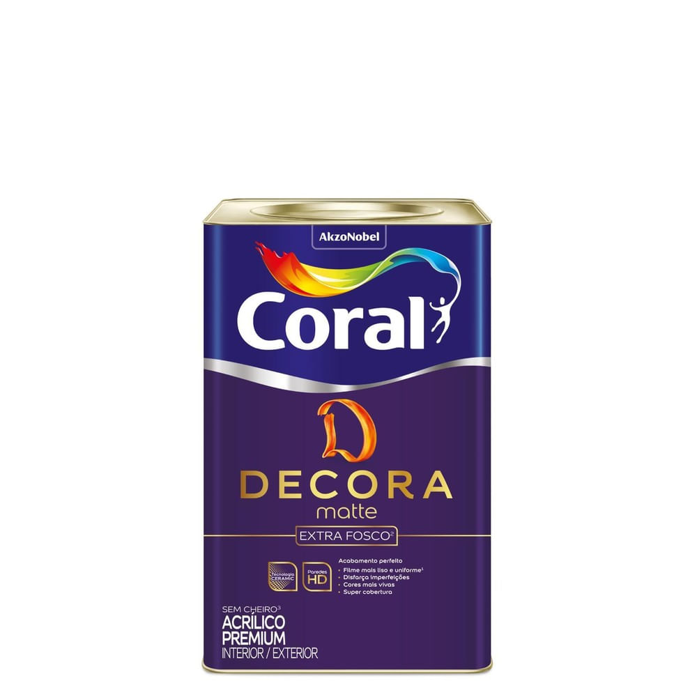 Tinta Acrílica Decora Matte Extra Fosco Crômio 18L Coral