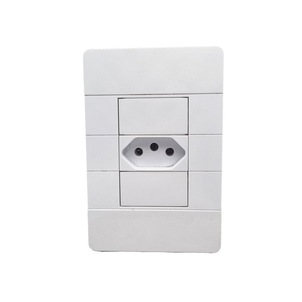 Conjunto 4X2 1 Tomada 10A Branco Rivez Dicompel