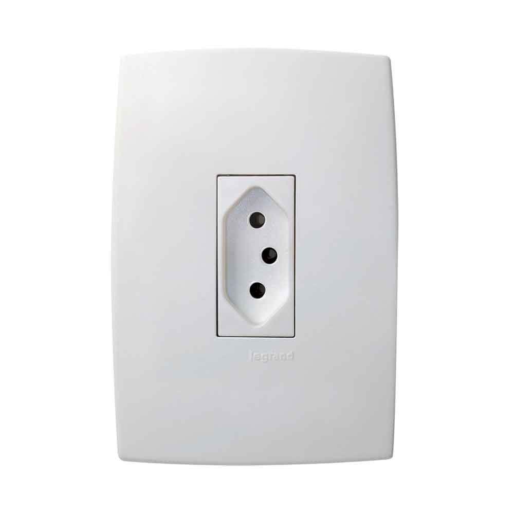 Conjunto De Tomada 2pt 10A/250V 4x2 Vertical Branco 615076 Pial Plus Legrand
