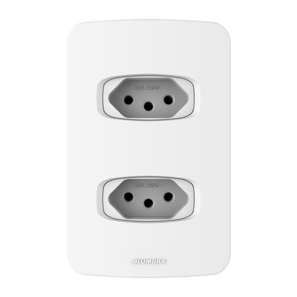 Conjunto 2 Tomada 10A 250V~ 4x2 Linha Gracia Branco Alumbra