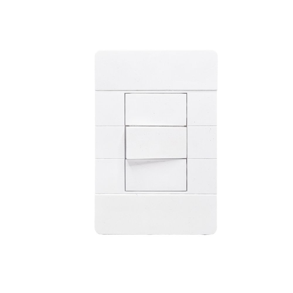 Conjunto 4X2 1 Interrupor Simples Branco Rivez Dicompel