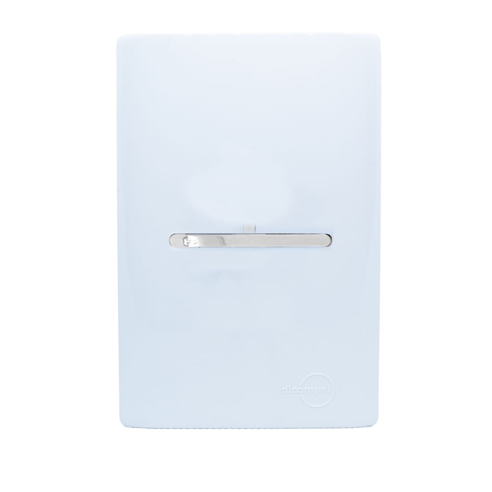 Conjunto 4X2 Interruptor Simples Horizontal Branco Cromado Novara Dicompel