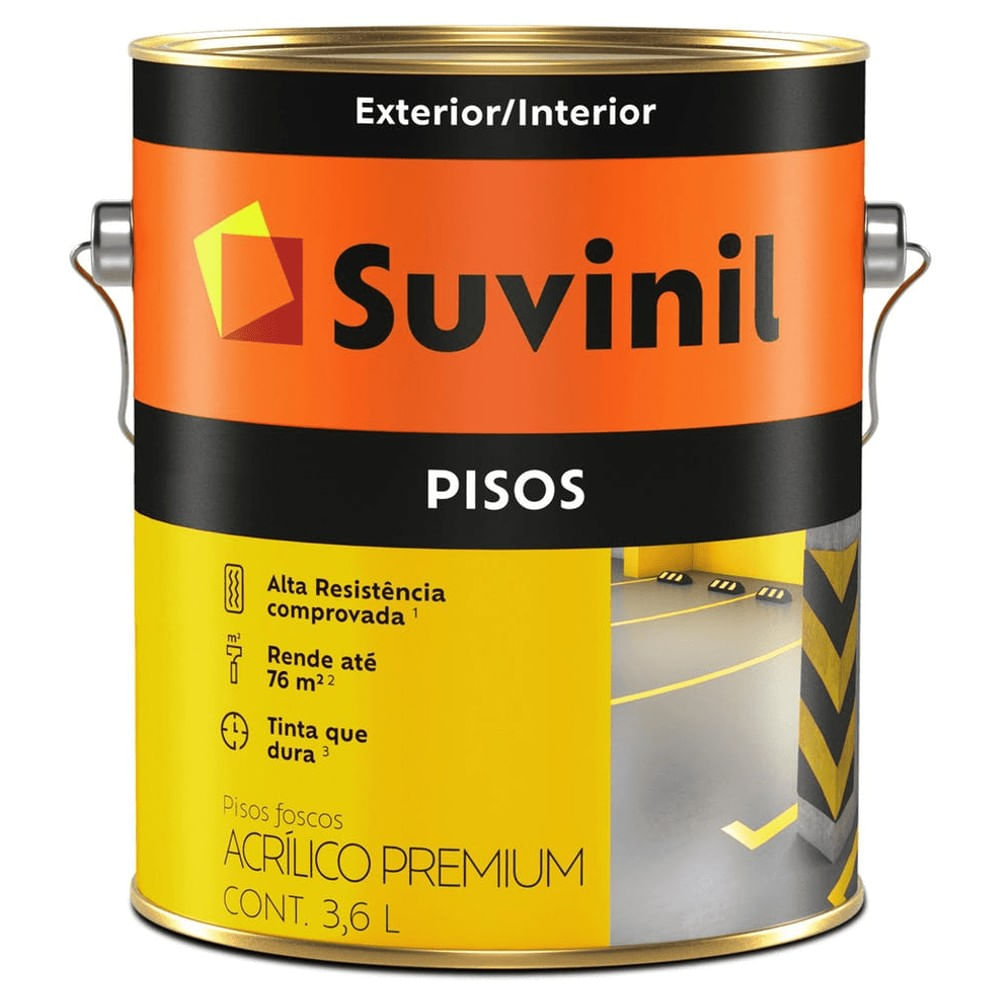 Tinta para Piso Preto Fosco 3,6l Suvinil
