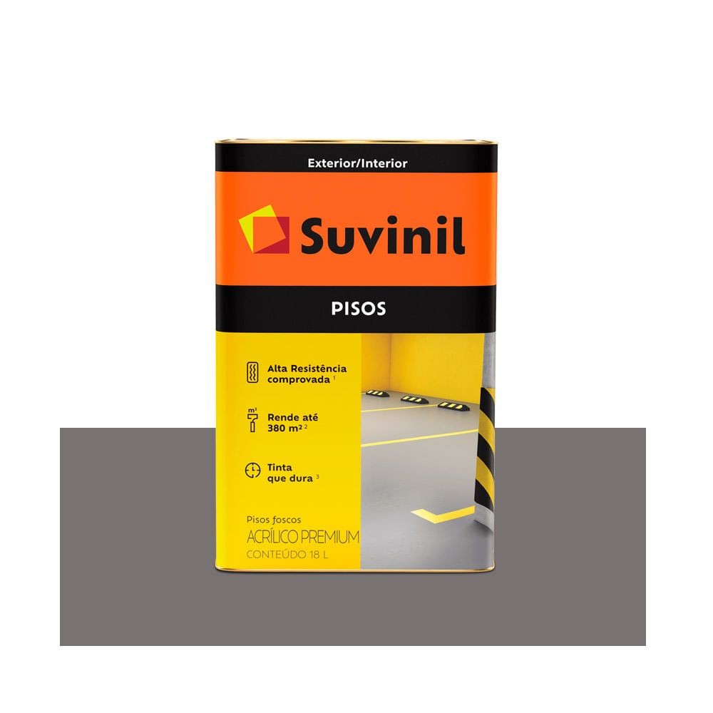 Tinta para Piso Cinza Escuro Fosco 18l Suvinil
