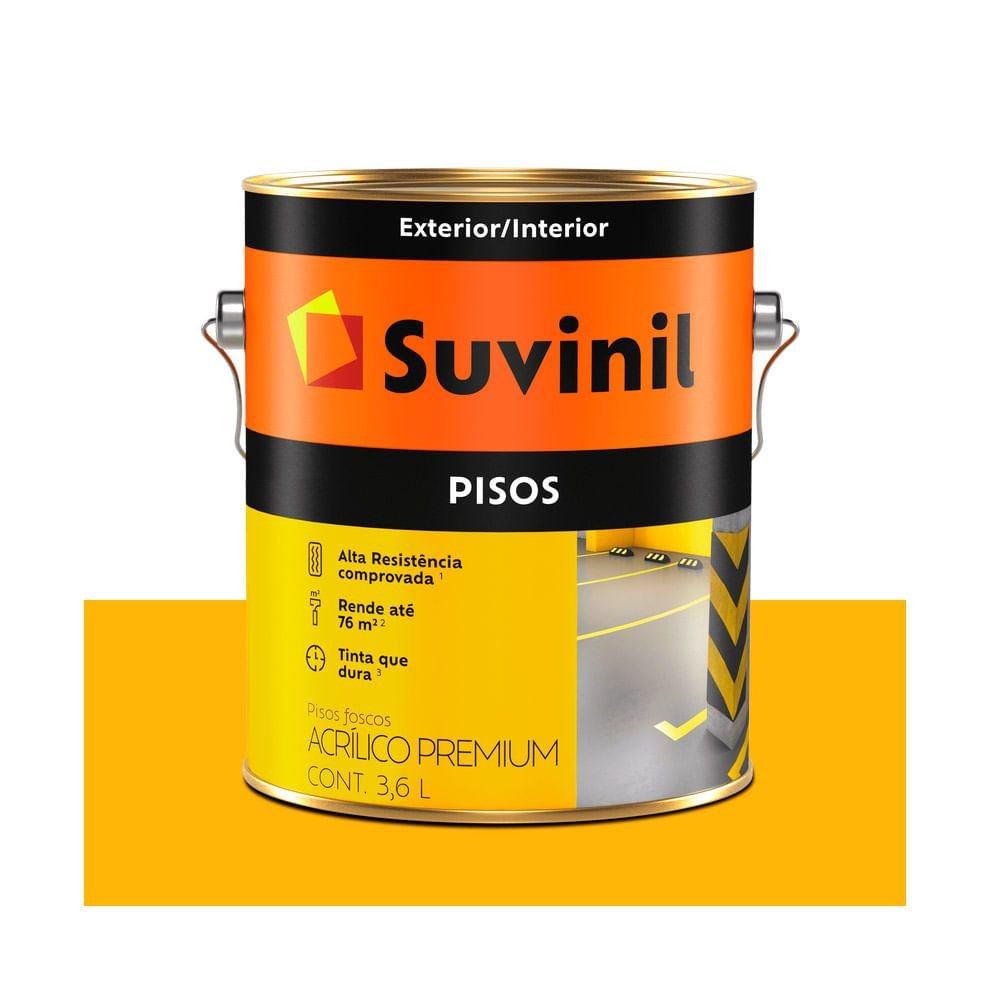 Tinta para Piso Amarelo Fosco 3,6l Suvinil
