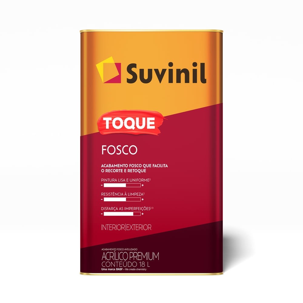 Tinta Acrílica Premium Toque Fosco Interior e Exterior Branco Gelo 18l Suvinil
