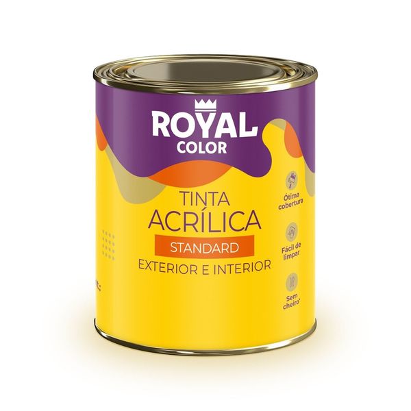 Tinta Acrílica Standard Interior e Exterior Branco Fosco 800ml Royal Color