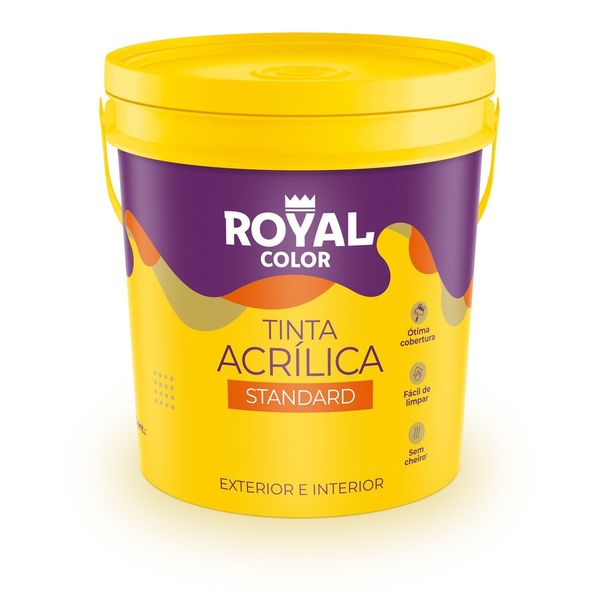 Tinta Acrílica Standard Interior e Exterior Branco Fosco 16l Royal Color