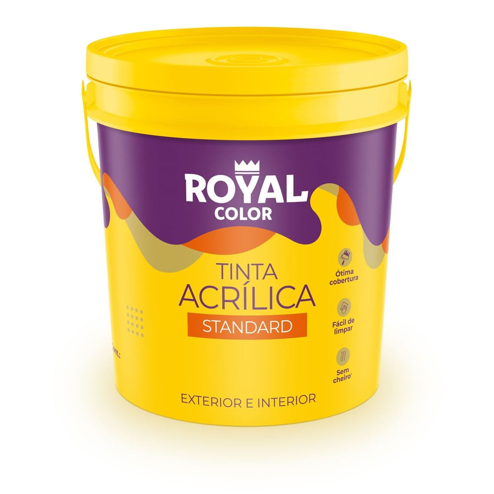 Tinta Acrílica Standard Interior e Exterior Branco Fosco 16l Royal Color