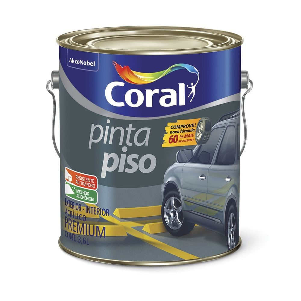 Tinta para Piso Premium Verde Quadra Fosco 3,6l Coral