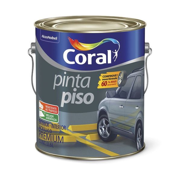 Tinta para Piso Premium Preto Fosco 3,6l Coral