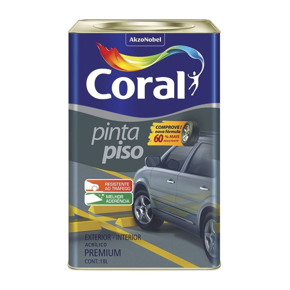 Tinta para Piso Premium Amarelo Demarcação Fosco 18l Coral