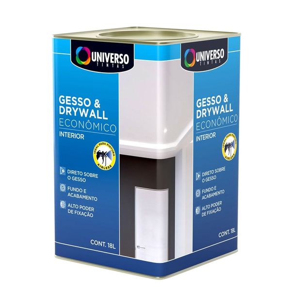 Tinta Acrílica Gesso e Drywall Interior Branco Fosco 18l Universo