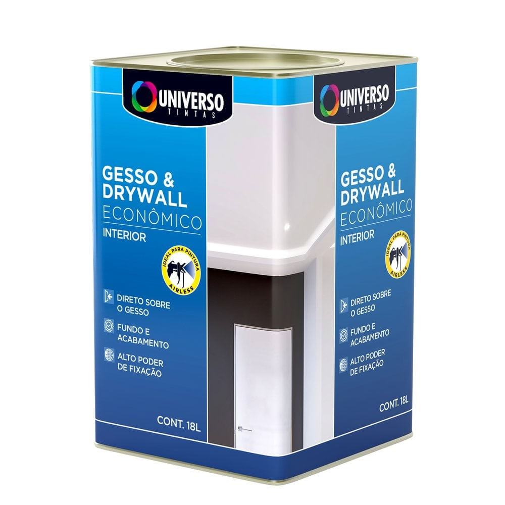 Tinta Acrílica Gesso e Drywall Interior Branco Fosco 18l Universo