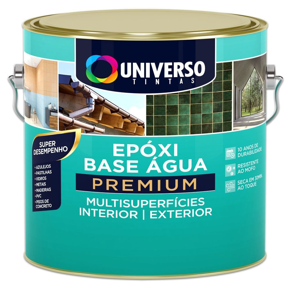 Tinta Epóxi Multisuperfícies Interior e Exterior Branco Acetinado 3,6l Universo Tintas