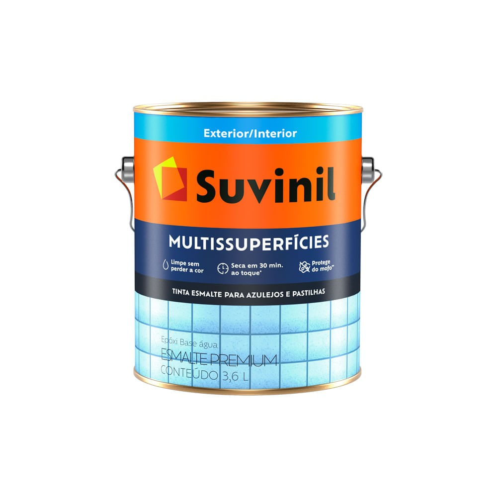 Tinta Epóxi Multisuperfícies para Azulejos e Pastilhas Interior e Exterior Branco Acetinado 3,6l Suvinil