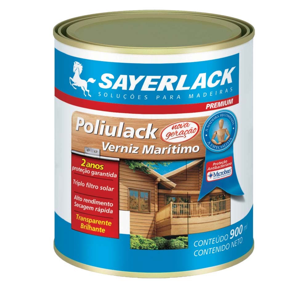 Verniz Filtro Solar Poliulack para Madeira Incolor Brilhante 900ml Sayerlack