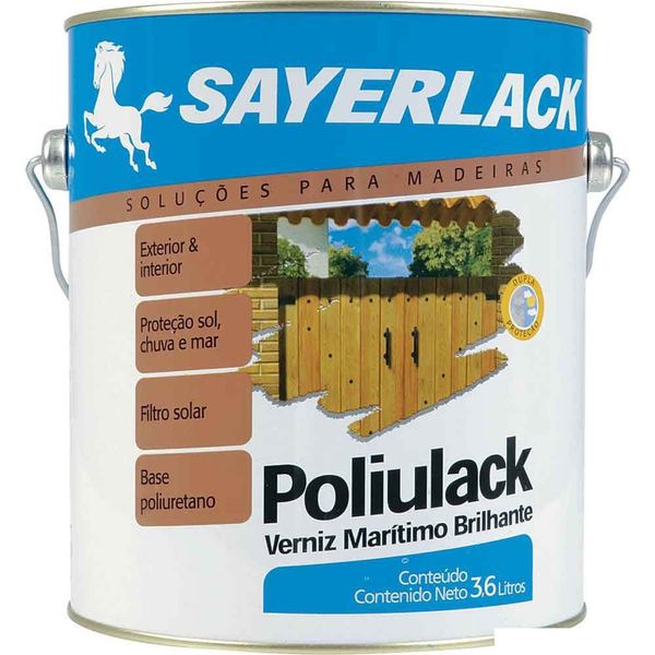 Verniz Filtro Solar Poliulack para Madeira Transparente Acetinado 3,6l Sayerlack