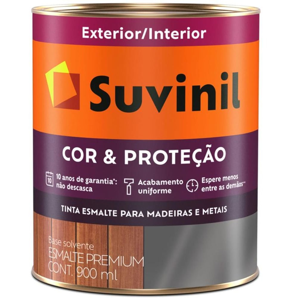 Tinta Esmalte Madeiras e Metais Marrom Conhaque Brilhante 900ml Cor & Proteção Suvinil