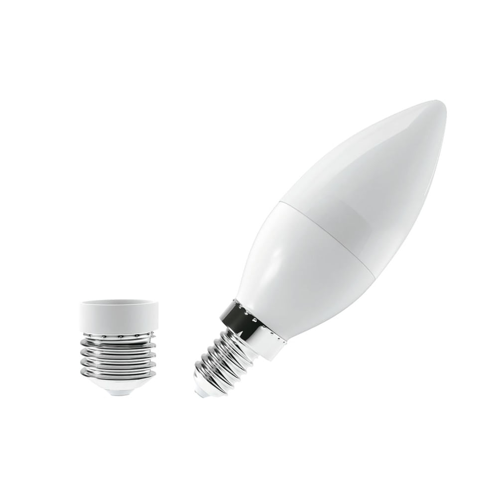 Lâmpada Vela Led Leitosa E14 E27 6W 2700K Bivolt Luminatti