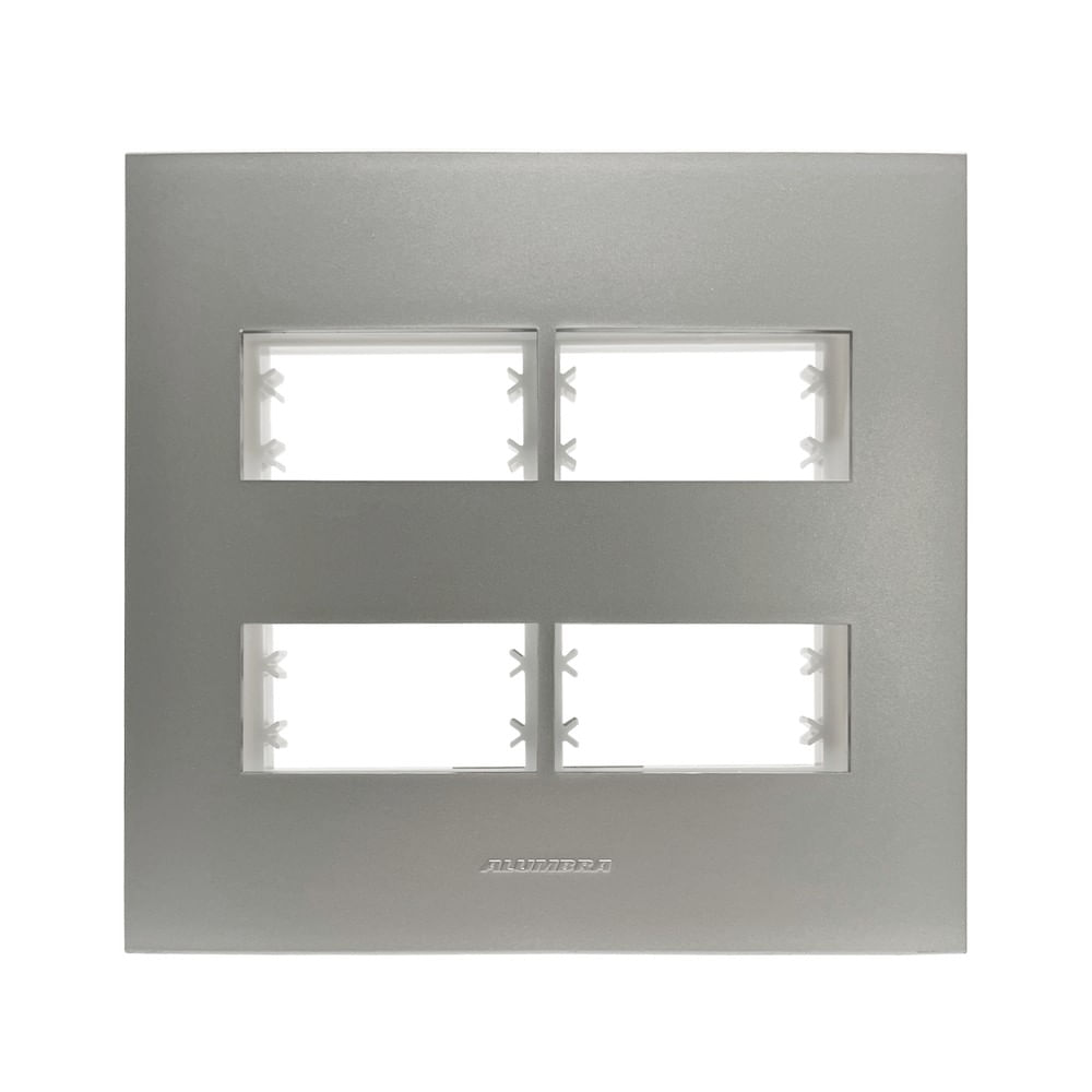 Placa 4X4 Com Suporte Para 4 Módulos Distanciados Titanium Inova Pro Class Alumbra