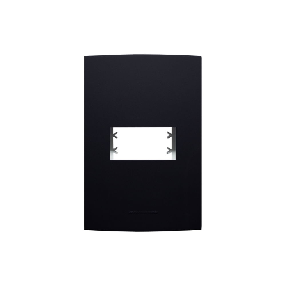 Placa 4X2 para 1 Módulo com Suporte Ip Class Preto Ebano Fosco Alumbra