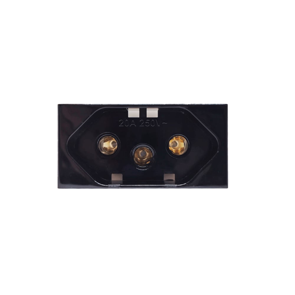 Módulo Tomada 2p T 20A Linha Inova Pro Black Piano Alumbra