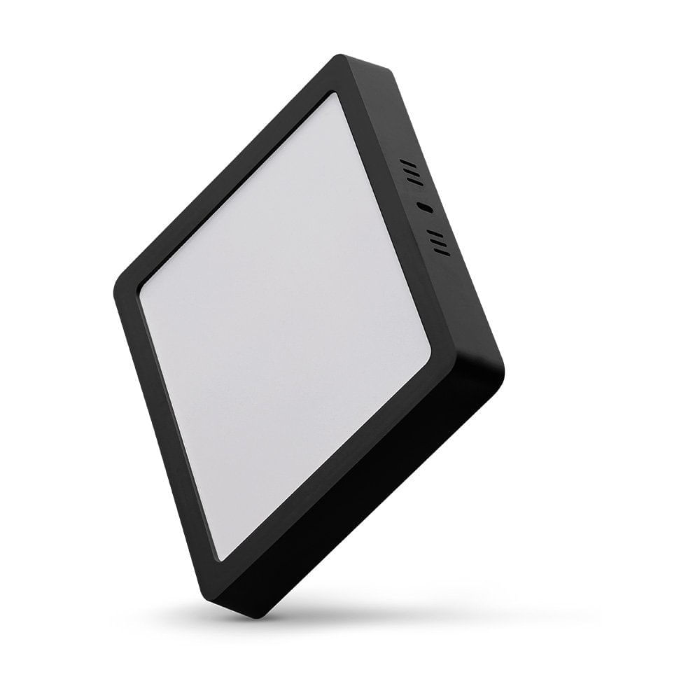 Painel Led Eco Preto Sobrepor 24W Quadrado 6500K Bivolt Black Decker