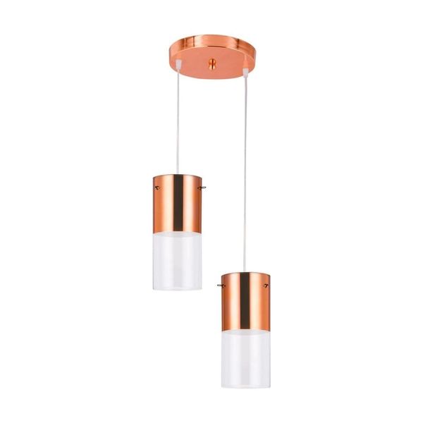 Pendente First 1/2 Cobre 02 Luzes E27 25X23Cm Bronzearte Llumm