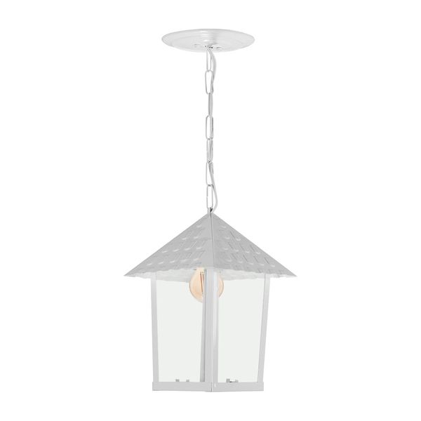 Pendente Colonial Quadrado Vidro Liso 1XE27 Branco Blumenau Iluminação