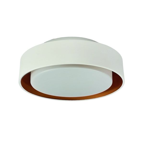 Plafon Sobrepor Para 3 Lâmpadas E27 Branco E Cobre Dubai Tualux