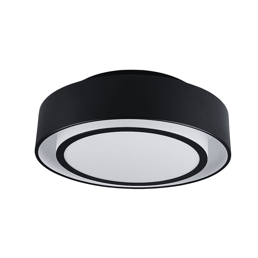 Plafon Sobrepor Para 3 Lâmpadas E27 Preto/Branco Doha Tualux