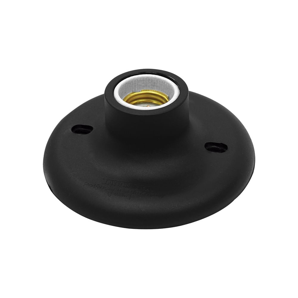 Plafon E27 Porcelana Preta Taschibra