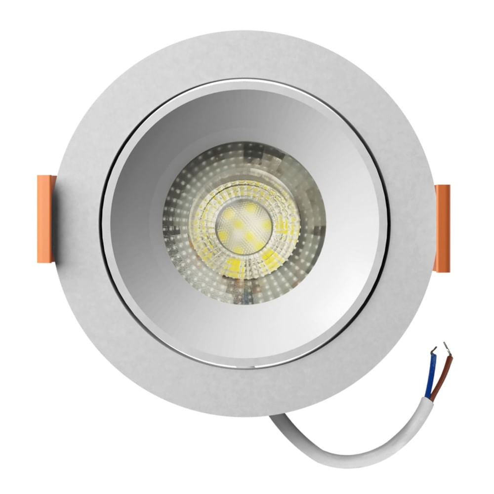 Spot De Embutir Easy Led 7W Redondo 3K Branco 90X32Mm Bivolt Llumm Bronzearte