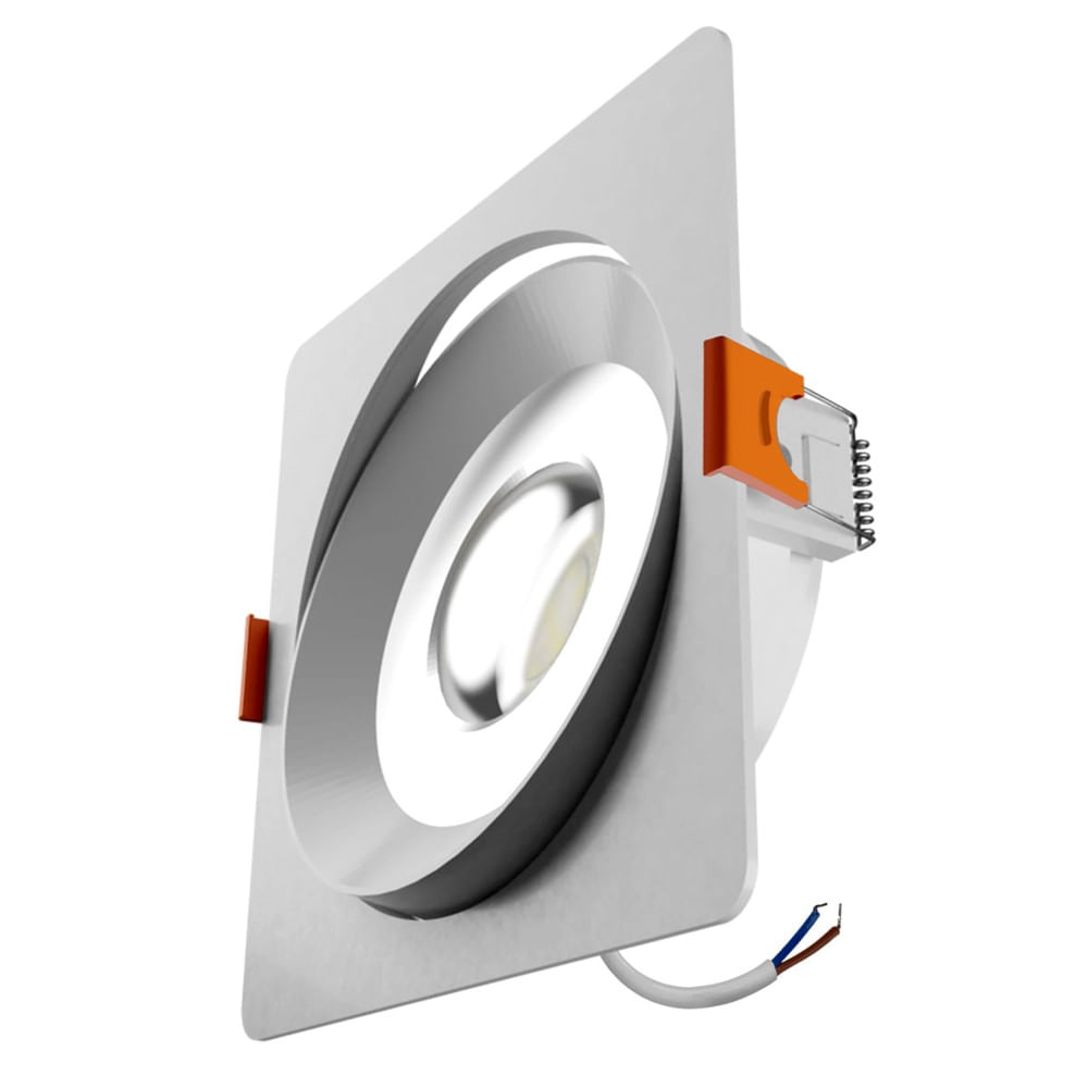 Spot De Embutir Easy Led 14W Quadrado 3K Branco 140X140X34Mm Bivolt Llumm Bronzearte