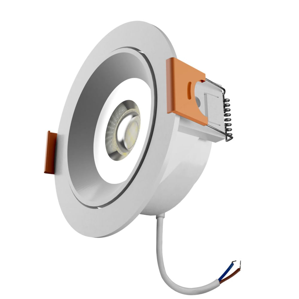 Spot De Embutir Easy Led 5W Redondo 4K Branco 90X32Mm Bivolt Llumm Bronzearte