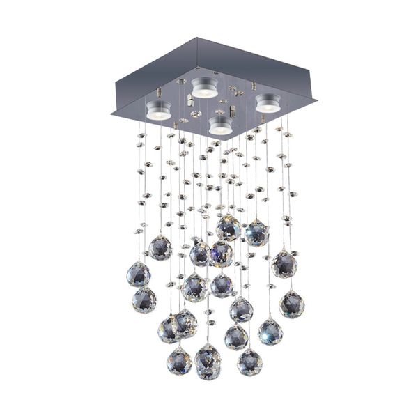 Lustre de cristais brilhante Bronzearte para 4 lâmpadas transparente