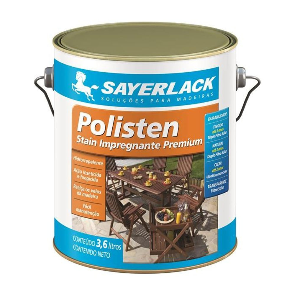 Stain Impregnante para Madeira Transparente 3,6lt Polistein  Sayerlack