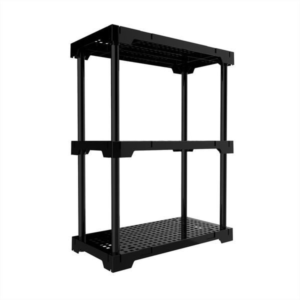 Estante Plástica 35X70 Modular Poly Eco 3 Prateleiras Preta Grifit